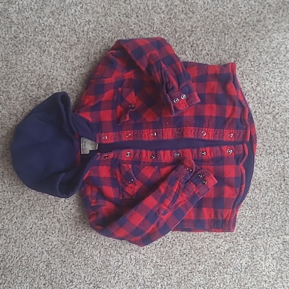 LL Bean fleece-lined flannel hoodie